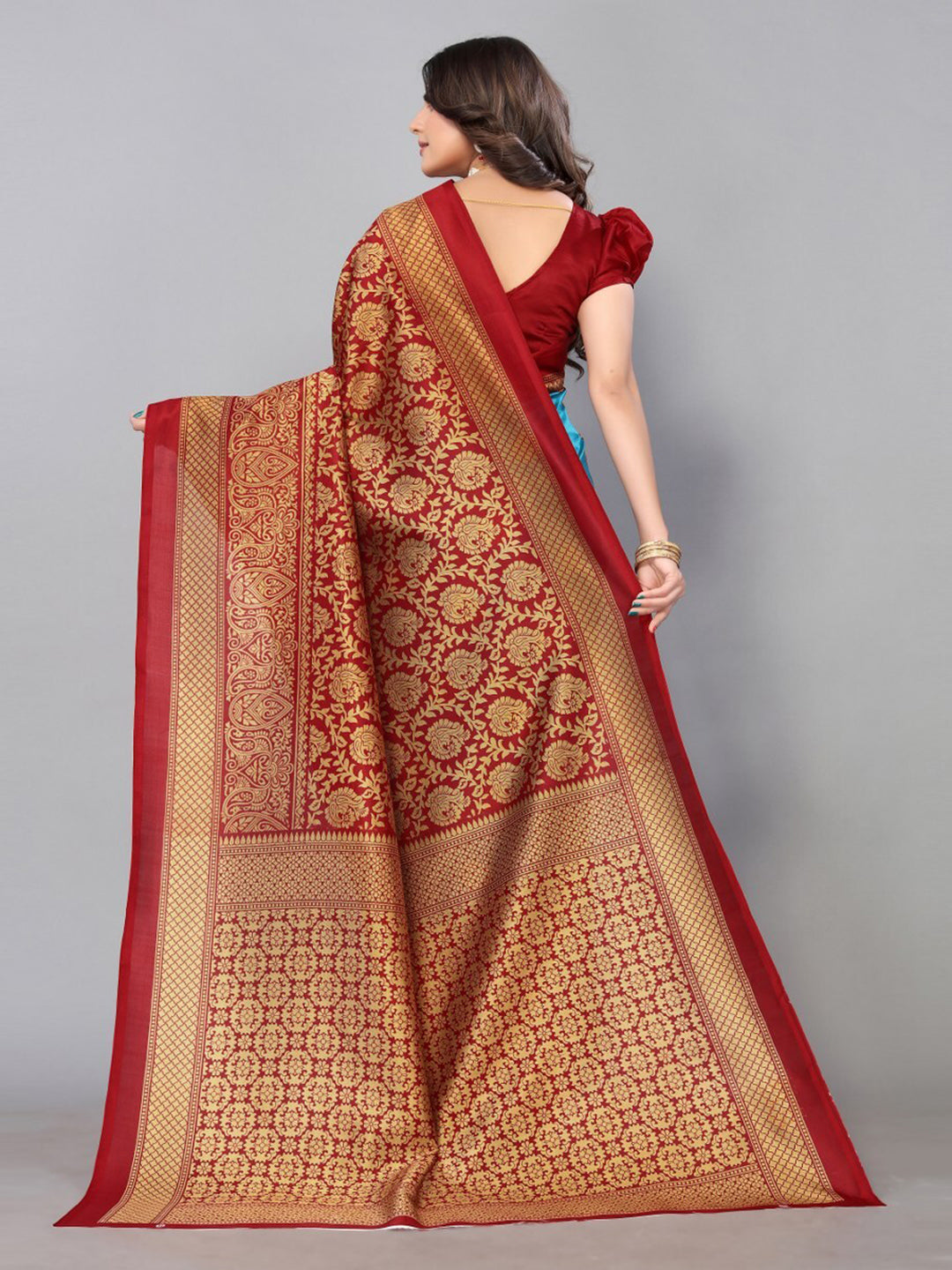 Kalini Ethnic Motifs Printed Art Silk Saree - Distacart