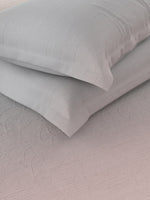 Thumbnail for Nautica Grey & Pink 160 TC King Bedsheet With 2 Pillow Covers - Distacart