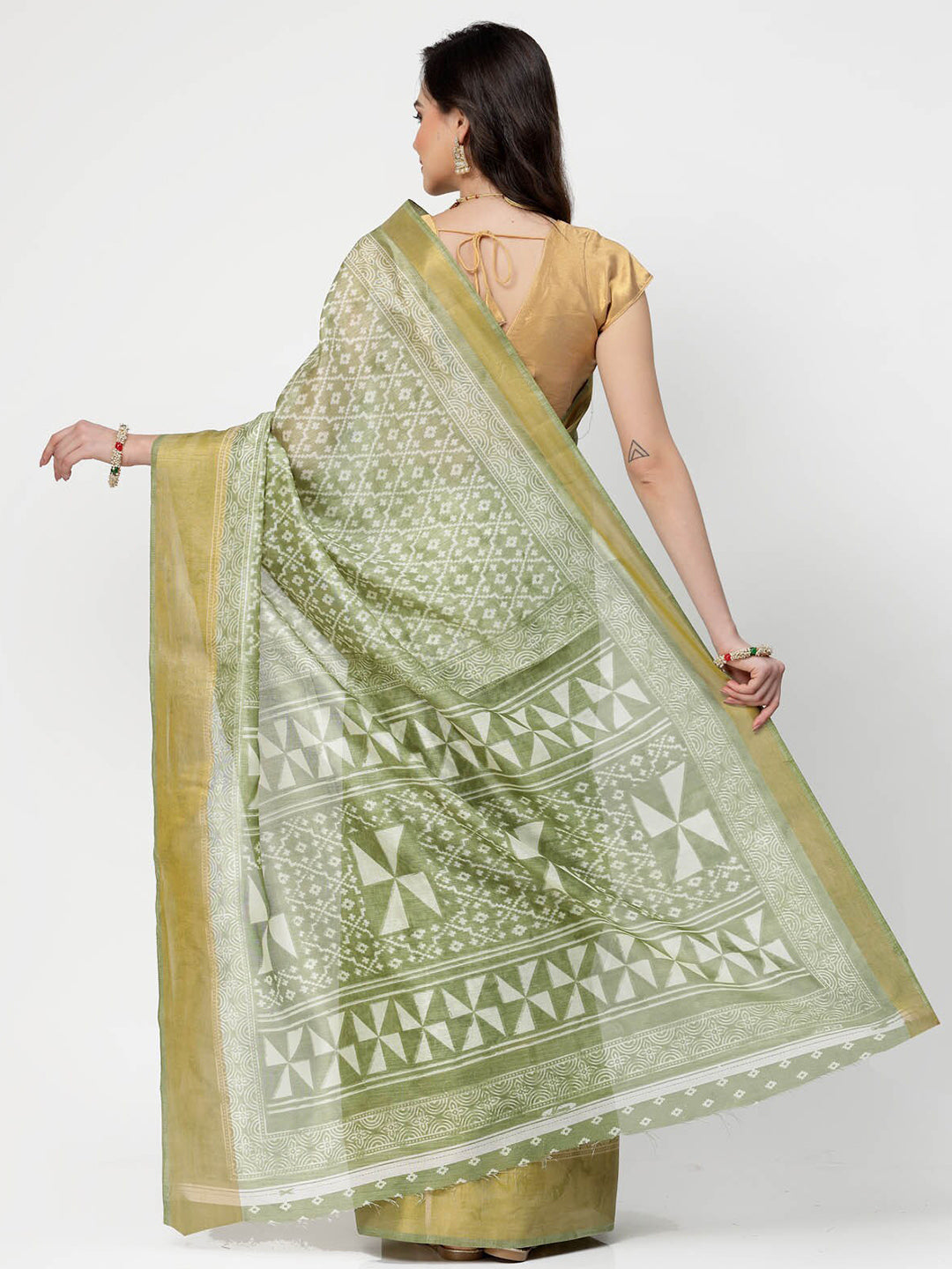 Kalini Floral Zari Pure Cotton Saree - Distacart