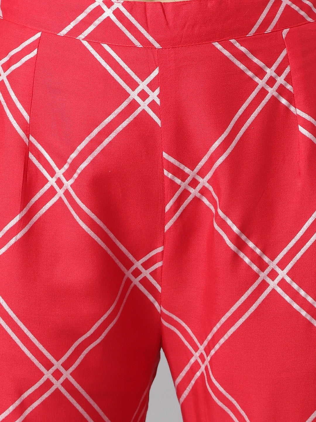 Khushal K Women White & Red Printed Kurta with Palazzos & Dupatta - Distacart