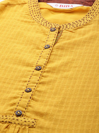 Thumbnail for Biba Women Yellow Checked Kurta - Distacart
