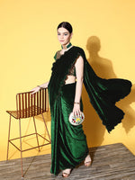 Thumbnail for Mitera Solid Saree with Embellished border - Distacart