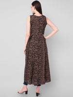 Thumbnail for Kalini Women Brown & Black Abstract Print A-Line Kurta - Distacart