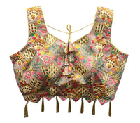 Thumbnail for Vamika Brown Banglori Silk Digital Print And Embroidery Blouse - Distacart