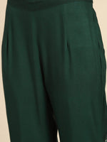 Thumbnail for Sangria Women Green Bandhani Printed Sequinned Kurta with Trousers - Distacart