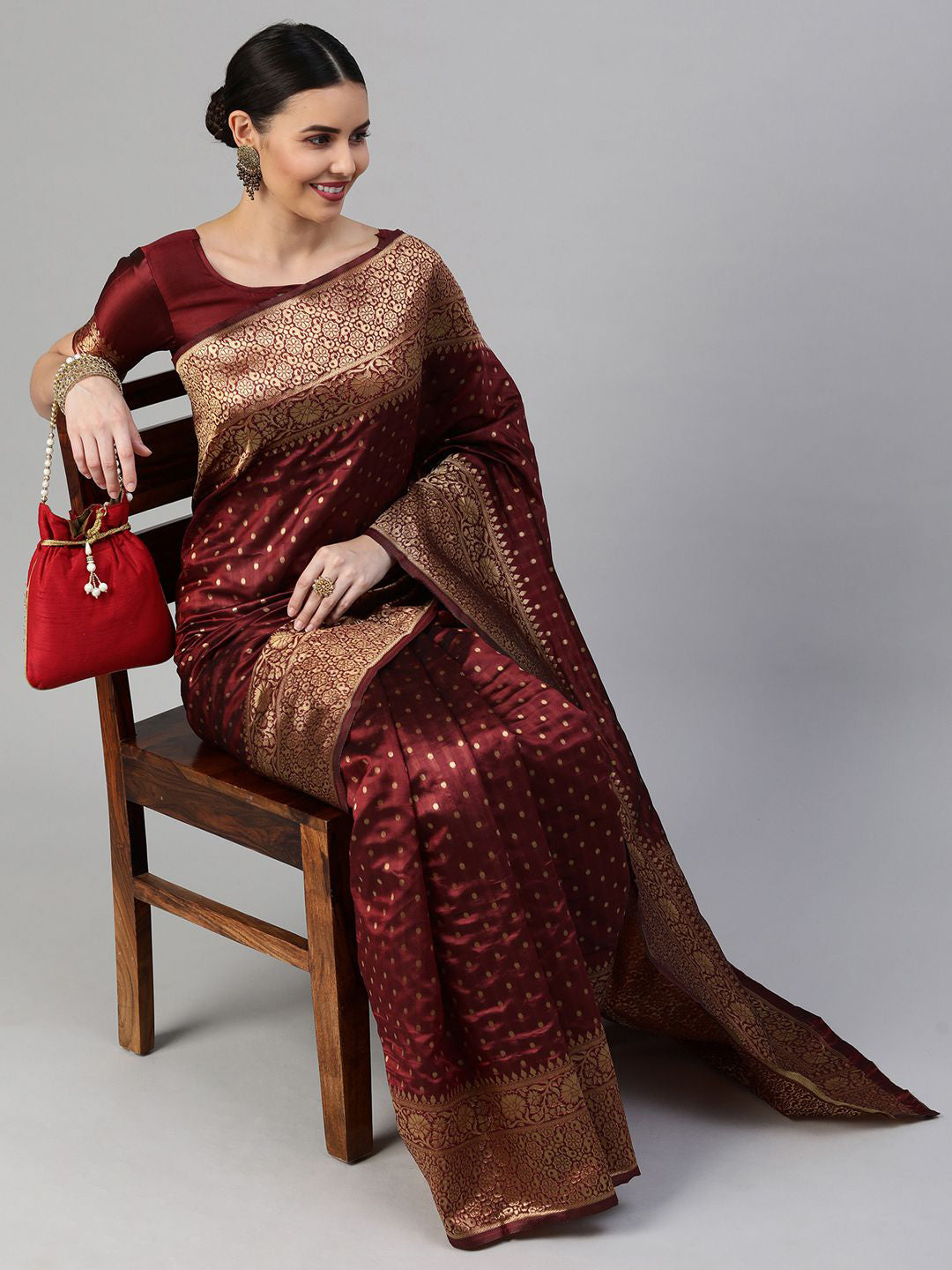 Kalini Ethinic Woven Design Zari Banarasi Saree - Distacart