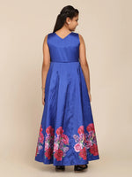 Thumbnail for NOZ2TOZ Blue Floral Maxi Gown Dress For Girls - Distacart