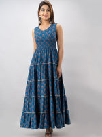 Thumbnail for Kalini Women Blue & Pink Floral Anarkali Kurta - Distacart