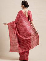Thumbnail for Saree Mall Red & White Ethnic Motifs Art Silk Saree - Distacart