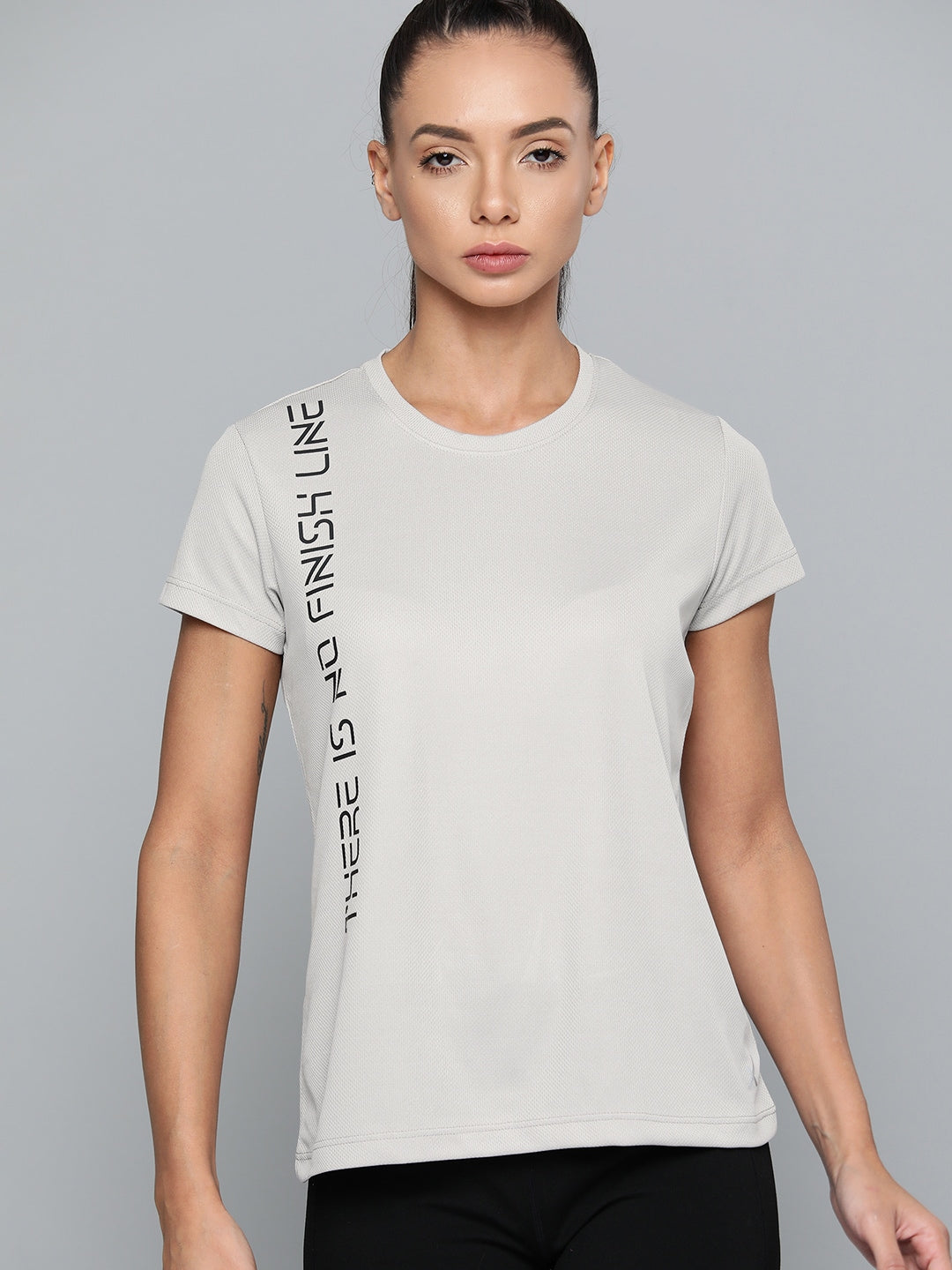 HRX By Hrithik Roshan Running Women Wet Weather Rapid-Dry Typography Tshirts - Distacart