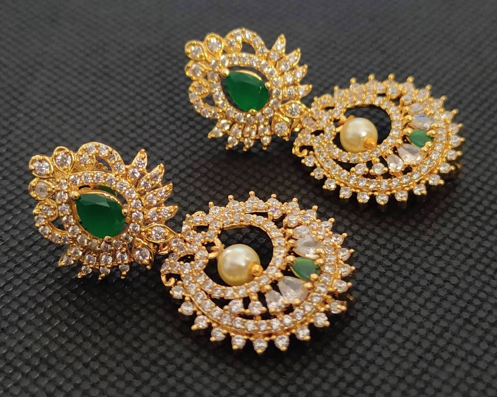 AD Emeralds 4 in 1 Earrings