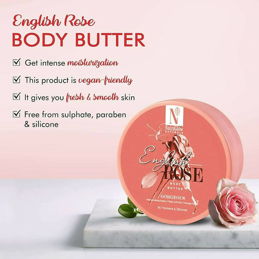 NutriGlow NATURAL'S English Rose Body Butter Cream - Distacart