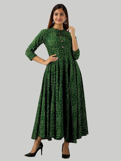 Vamika Rayon Green Party Wear Kurti