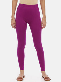 Thumbnail for Souchii Purple Solid Slim-Fit Ankle-Length Leggings - Distacart