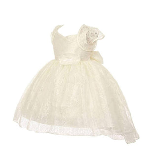 Asmaani Baby Girl's Off-White Colour Satin A-Line Maxi Full Length Dress (AS-DRESS_22160) - Distacart