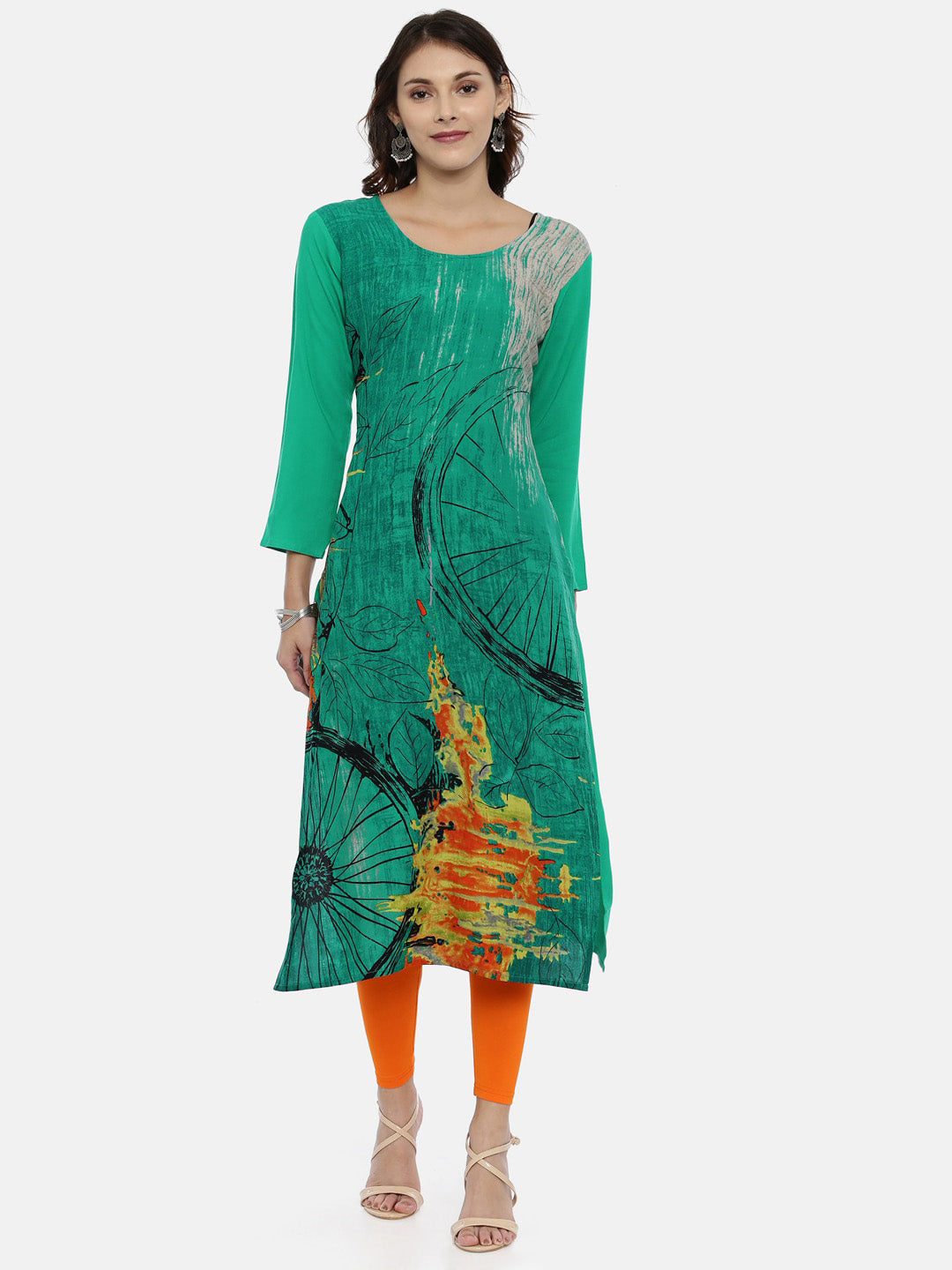 Souchii Women Green Printed Kurta - Distacart