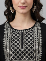 Thumbnail for Khushal K Ethnic Motifs Yoke Design Zari Sequined Anarkali Kurta with Palazzos & Dupatta - Distacart