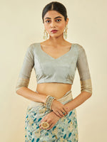 Thumbnail for Soch Floral Printed Zari Tussar Saree - Distacart