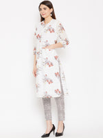 Thumbnail for Biba Women Off-White & Red Printed Kurta with Trousers - Distacart