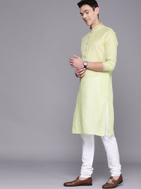 Thumbnail for Manyavar Men Green Regular Kurta with Pyjamas - Distacart