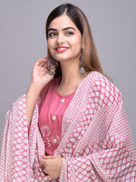 Thumbnail for Sangria Ethnic Motifs Printed Kurta with Palazzos & Dupatta - Distacart