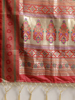 Thumbnail for Saree Mall Cream Silk Blend Banarasi Sarees - Distacart
