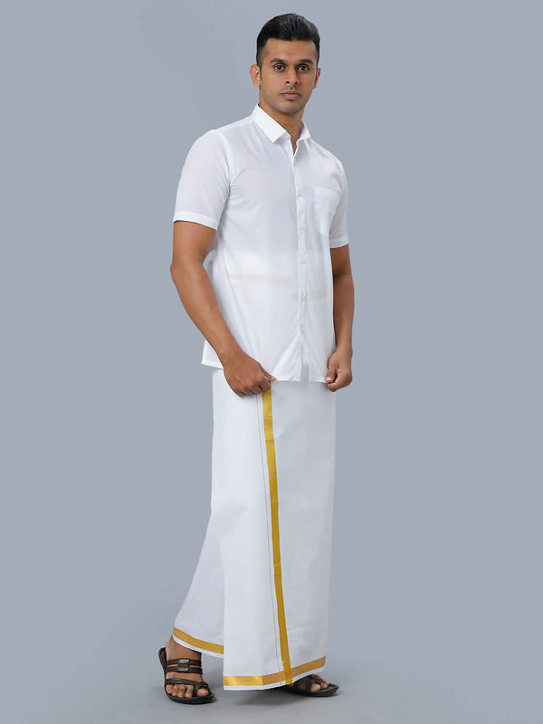 Ramraj Cotton Mens Half Sleeve Formal 100 % Cotton White Shirt - Distacart