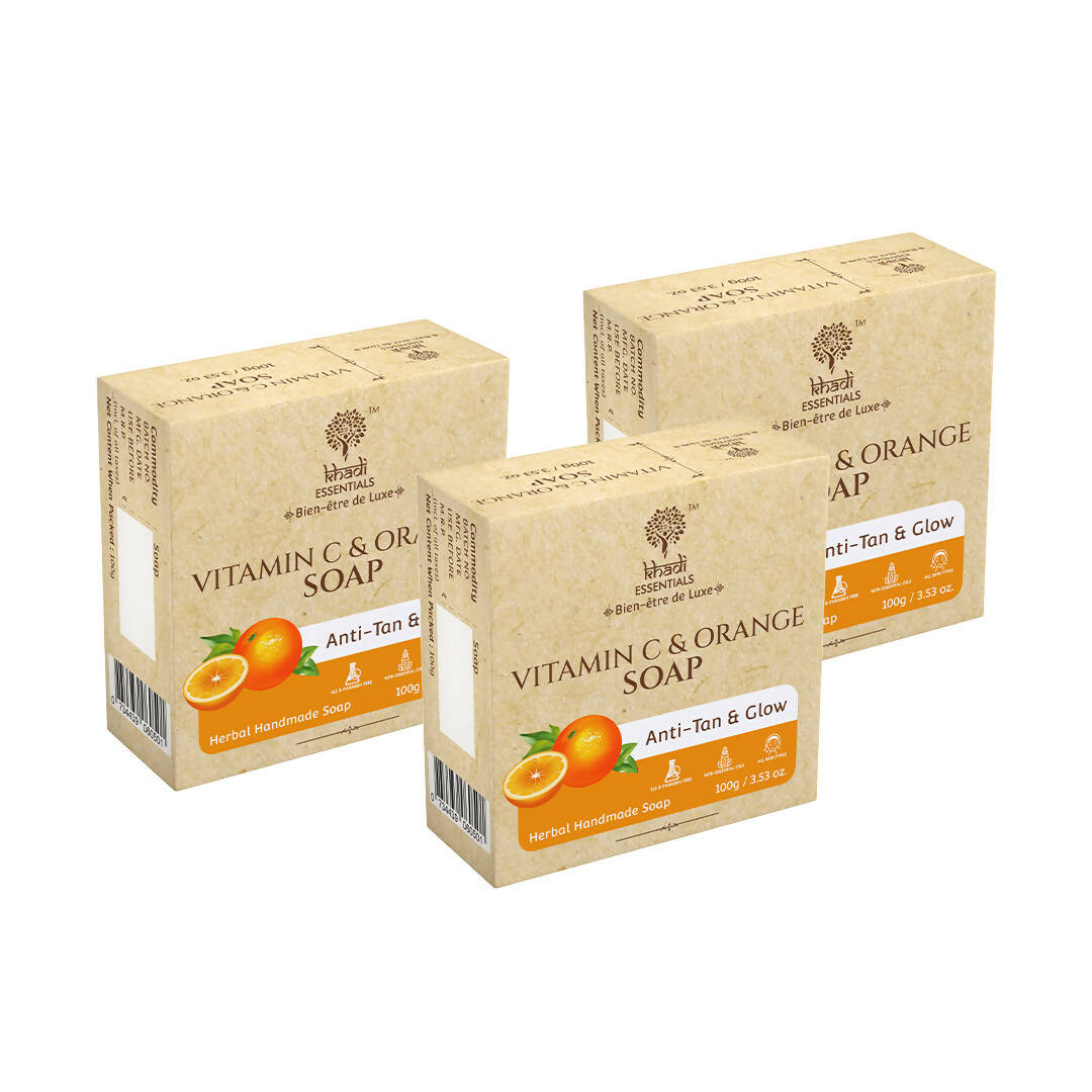 Khadi Essentials Vitamin C & Orange Handmade Herbal Soap - Distacart