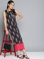 Thumbnail for HERE&NOW Women Ethnic Motifs Printed Pure Cotton Kurta With Palazzos - Distacart