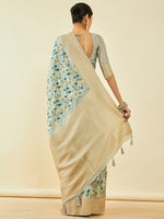 Thumbnail for Soch Floral Printed Zari Tussar Saree - Distacart