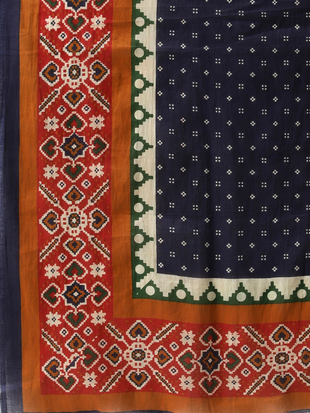Ahika Women Red & Navy Blue Printed Pure Cotton Kurta with Trousers & Dupatta - Distacart