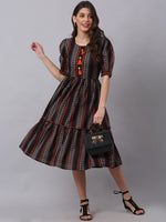 Thumbnail for Kalini Women Black Geometric Printed Quirky Anarkali Kurta - Distacart