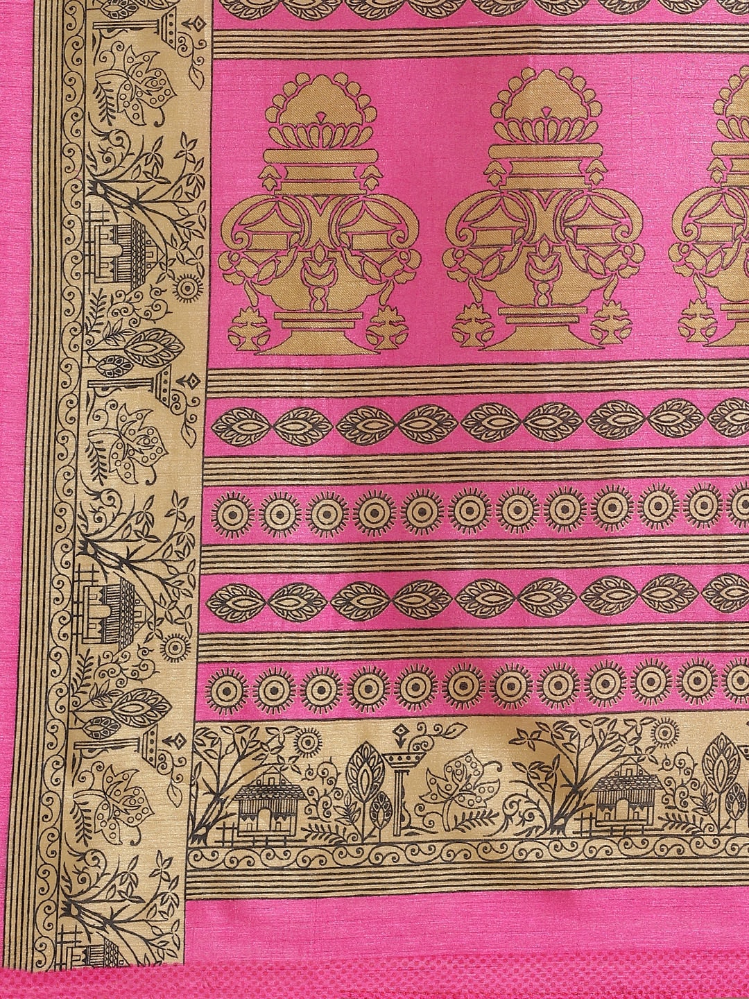 Saree Mall Pink & Beige Printed Saree - Distacart