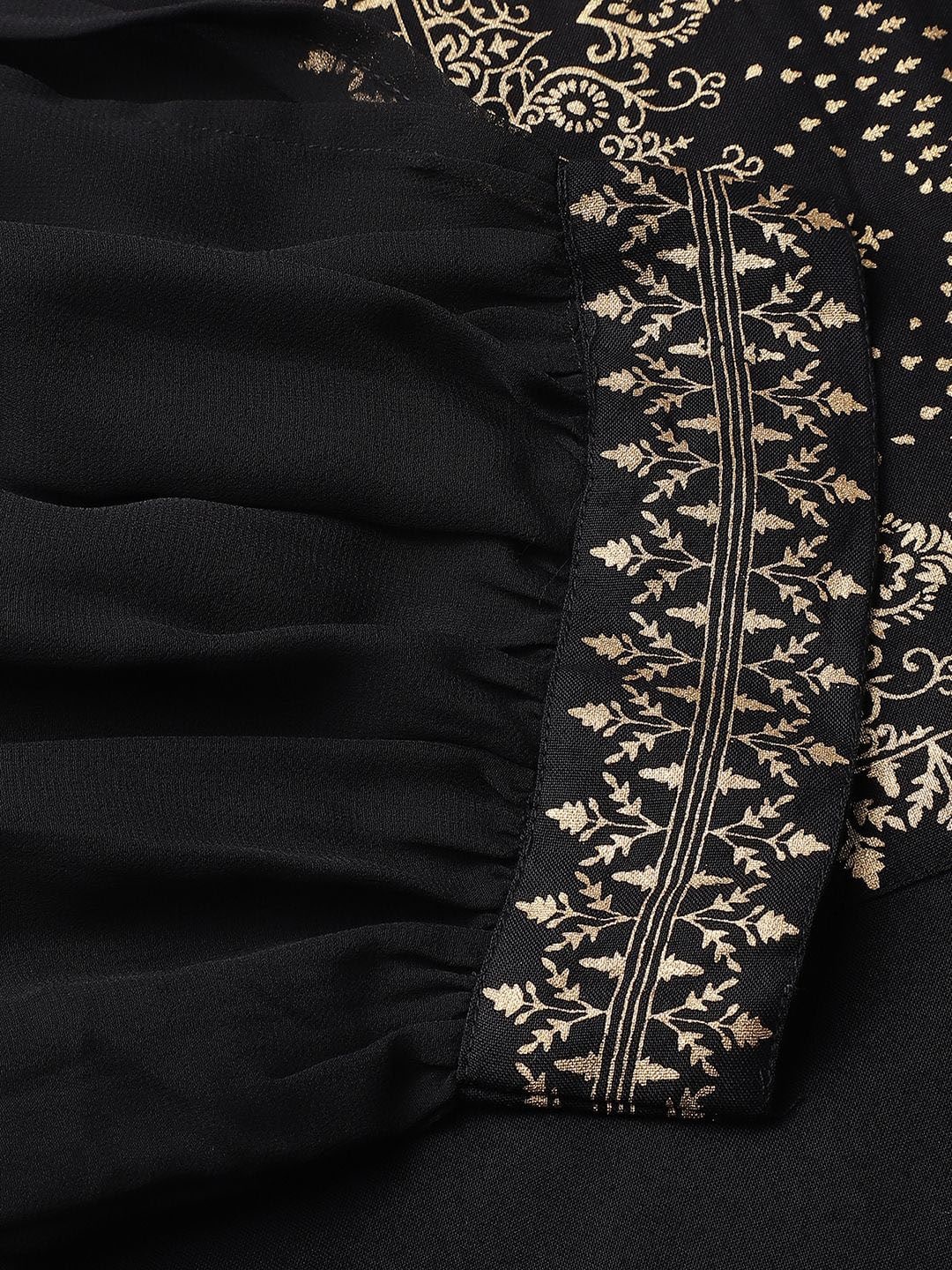 Kalini Ethnic Motifs Printed Puff Sleeves Silk Cotton Kurta - Distacart