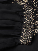 Thumbnail for Kalini Ethnic Motifs Printed Puff Sleeves Silk Cotton Kurta - Distacart