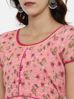 Thumbnail for Souchii Women Pink Printed Fit And Flare Beautiful Dress - Distacart