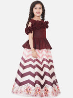 Thumbnail for NOZ2TOZ Brown Ready to Wear Lehenga & Choli For Girls - Distacart