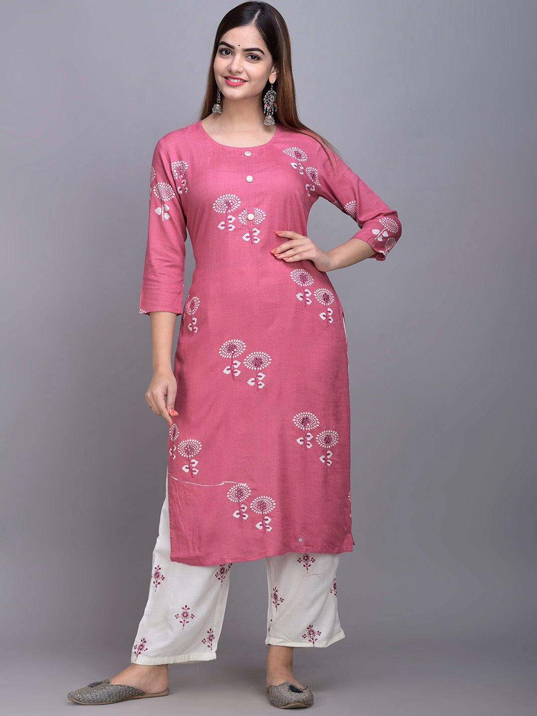 Sangria Ethnic Motifs Printed Kurta with Palazzos & Dupatta - Distacart