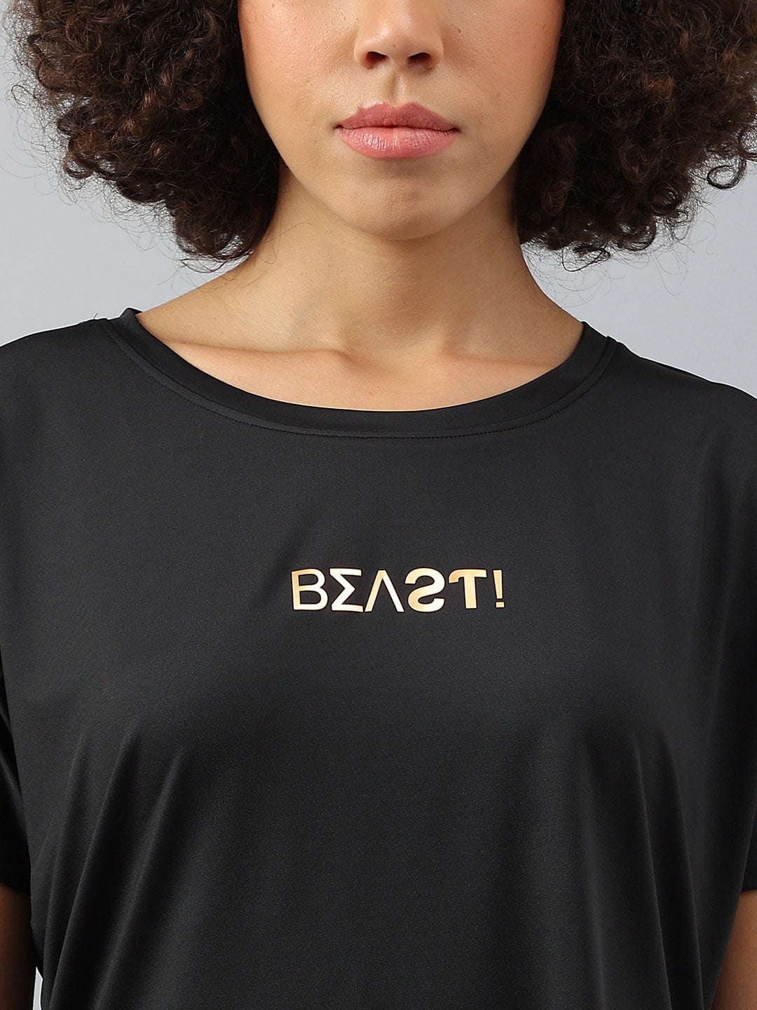 MKH Women Typography Drop-Shoulder Sleeves Dri-FIT Sports T-shirt - Distacart