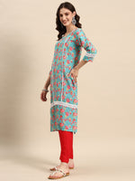 Thumbnail for Sangria Women Floral Printed Regular Kurta with Trousers & With Dupatta - Distacart