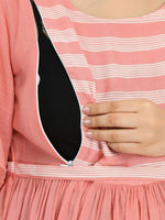 Thumbnail for Kalini Women Flared Sleeves Maternity Anarkali Kurta - Distacart