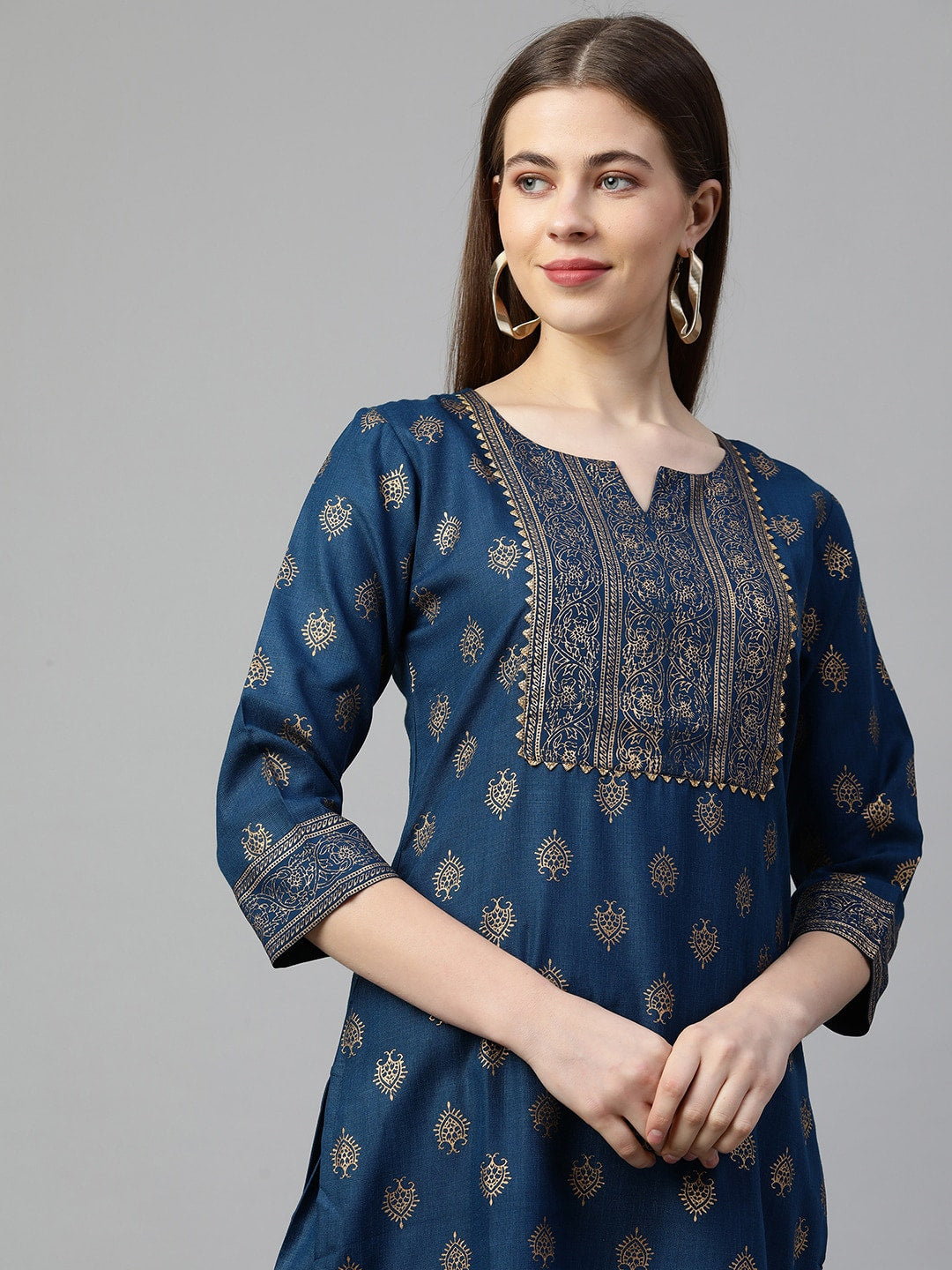 Kalini Printed Gotta Patti Kurta with Trousers & With Dupatta - Distacart