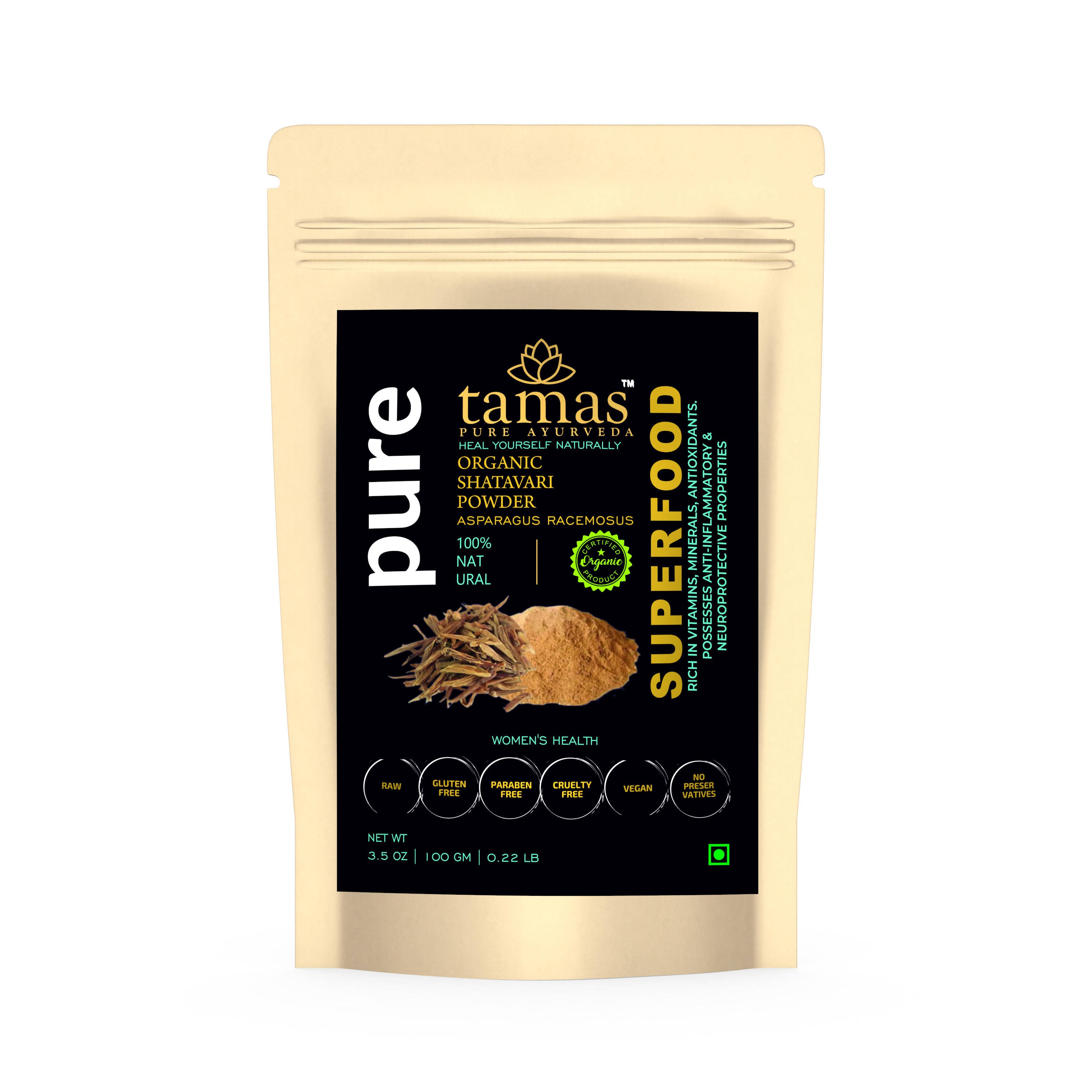 Tamas Pure Ayurveda Superfood Organic Shatavari Powder - Distacart