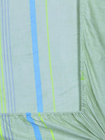 Thumbnail for Home Sizzler Green & Blue Floral 210 TC Queen Bedsheet with 2 Pillow Covers - Distacart