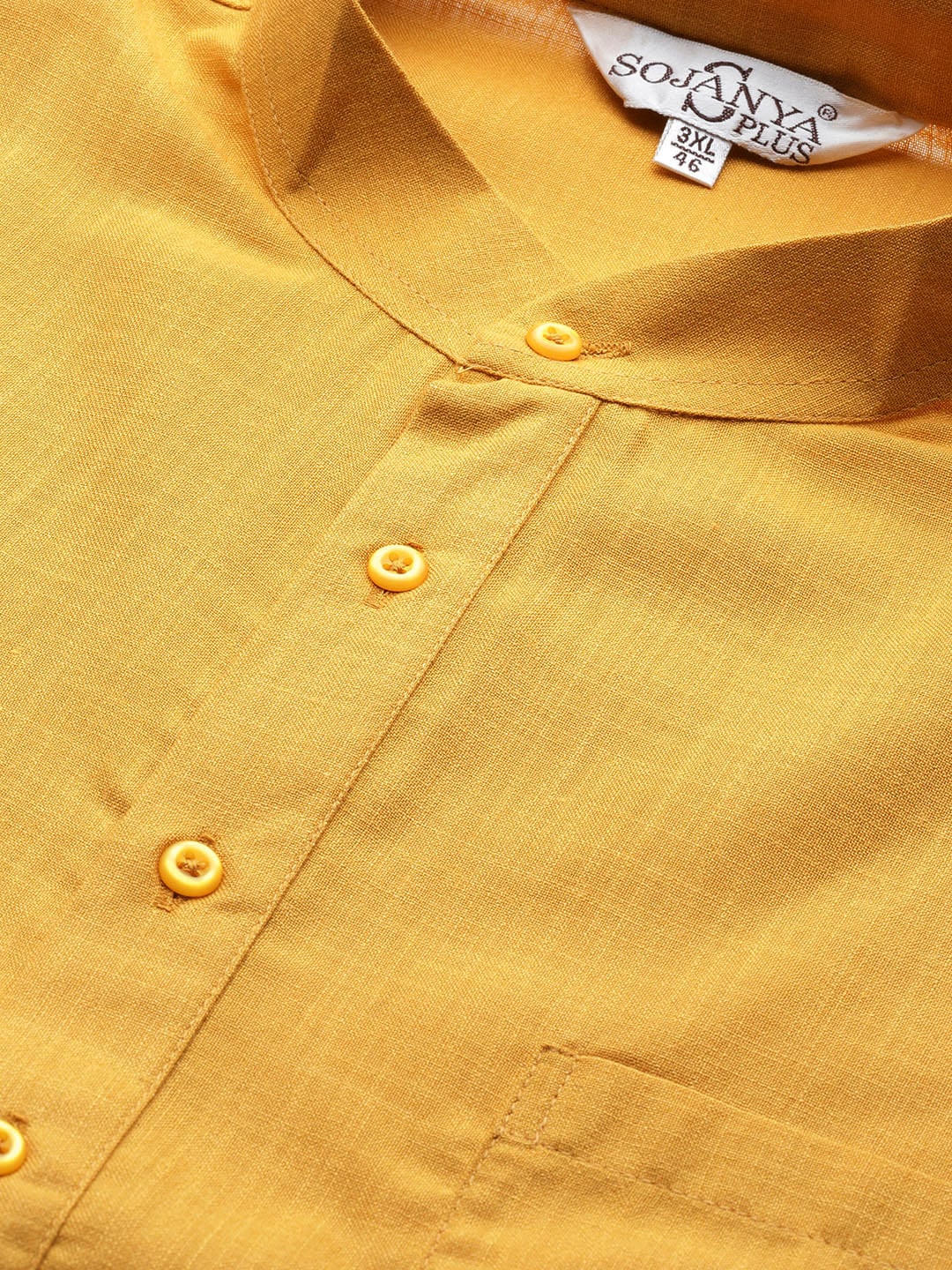 Sojanya Plus Size Men Mustard Yellow Pure Cotton Kurta - Distacart