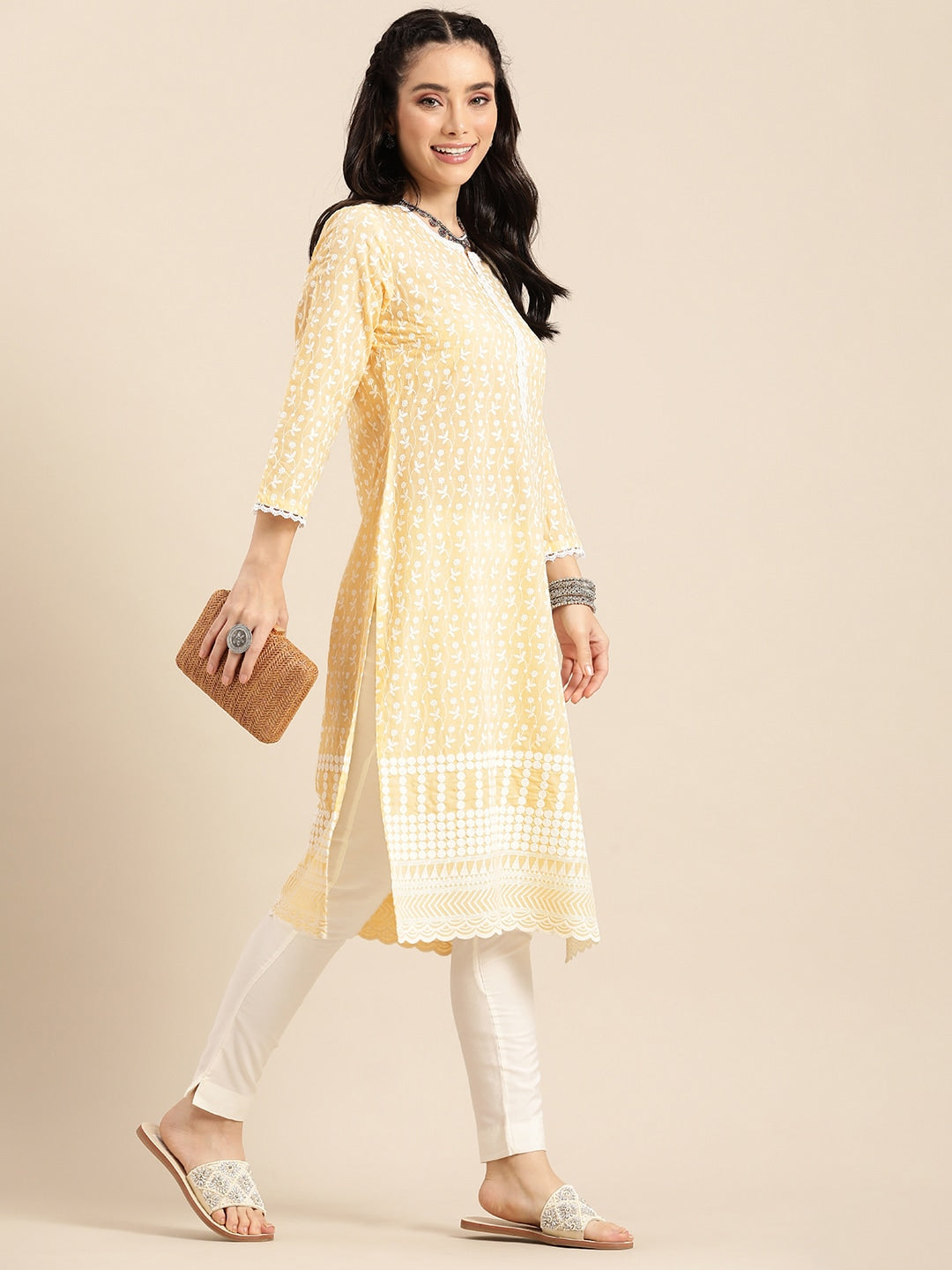 Sangria Women Ethnic Motifs Embroidered Kurta - Distacart