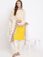 Thumbnail for Kalini Women Embroidered Chakankari Pure Cotton Kurta with Salwar & With Dupatta - Distacart