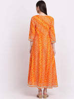 Thumbnail for Kalini Women Orange Ethnic Motifs Printed Pastels Anarkali Kurta - Distacart