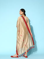 Thumbnail for Sangria Embroidered Thread Work Kurta with Trousers & With Dupatta - Distacart