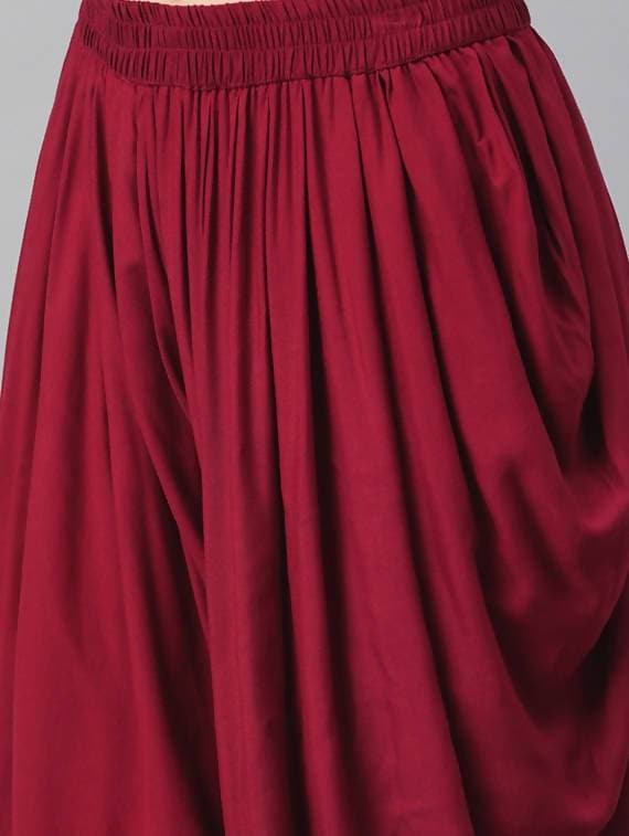 Women’s Maroon Dhoti Pant CH08D